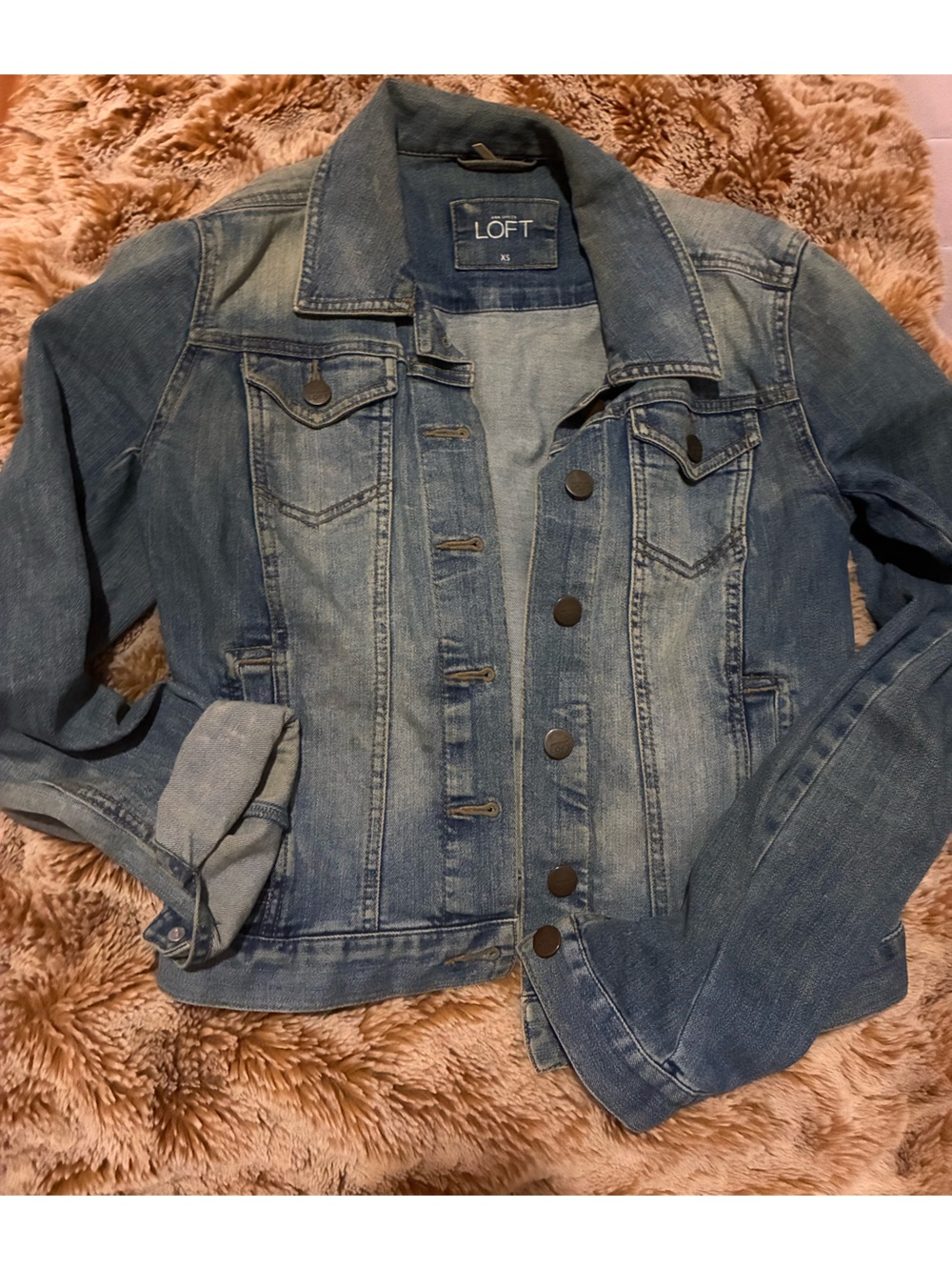 LOFT stretch Denim Jacket with Button Front